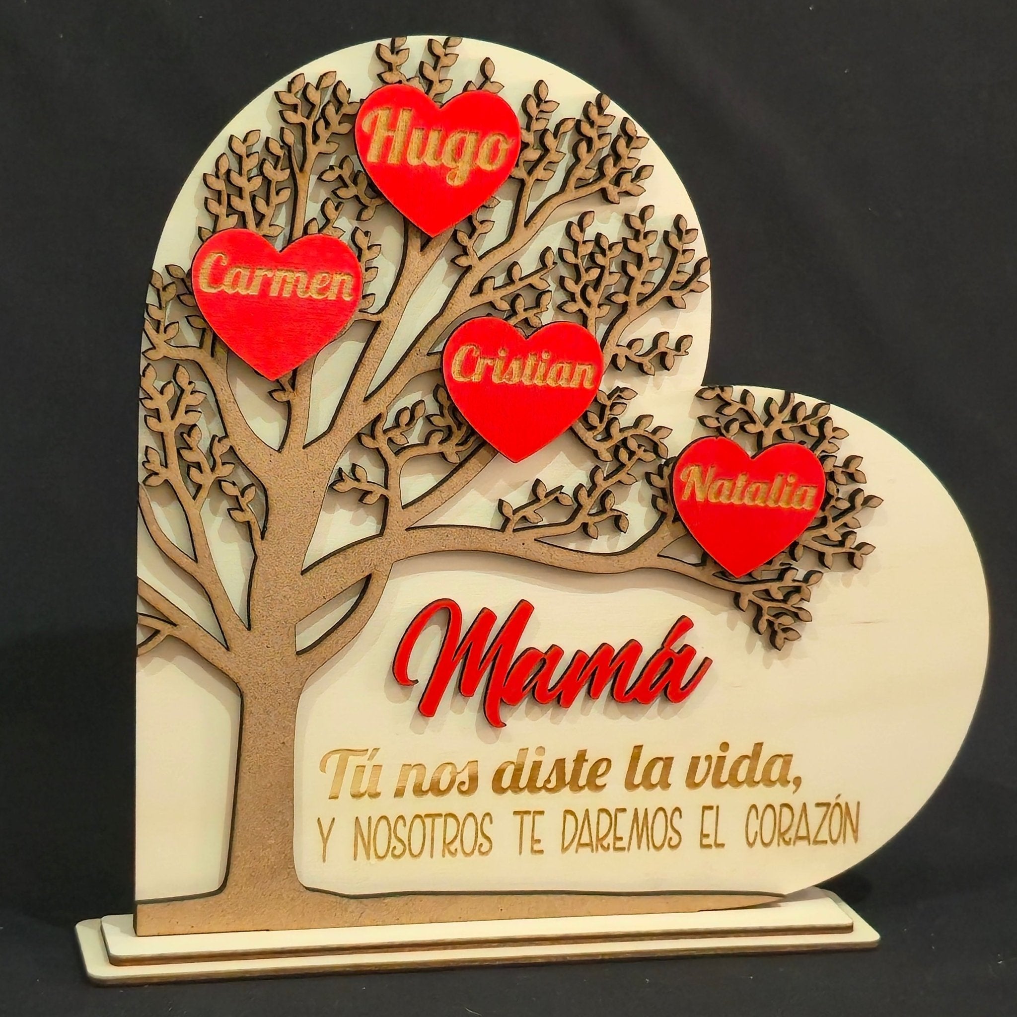 Árbol de Corazones personalizado de decoraconlaser