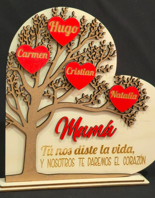 Árbol de Corazones personalizado de decoraconlaser