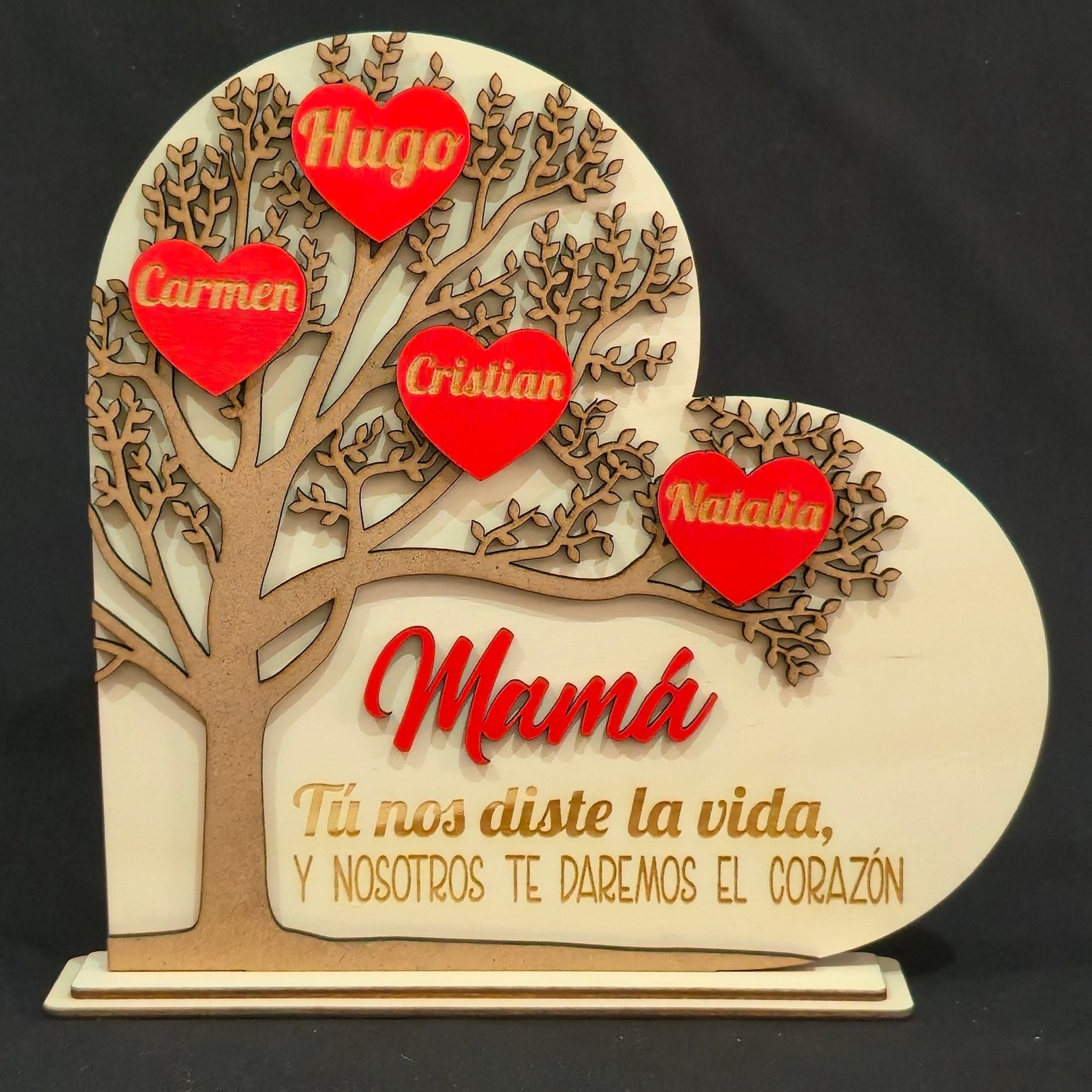Árbol de Corazones personalizado de decoraconlaser