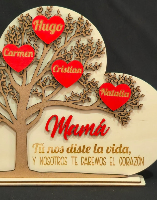 Árbol de Corazones personalizado de decoraconlaser