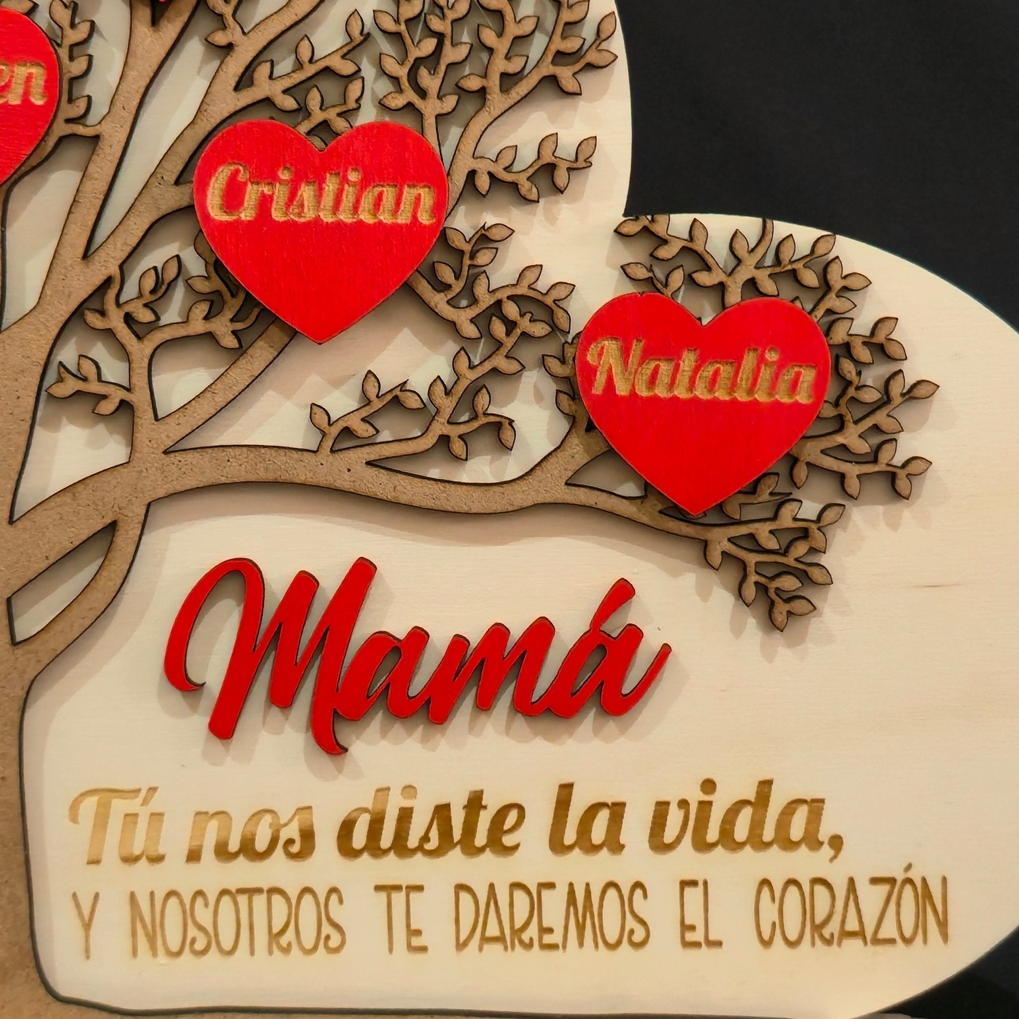 Árbol de Corazones personalizado de decoraconlaser