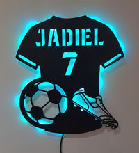 Camiseta Fútbol Personalizada en MDF – Opción LED personalizado de decoraconlaser