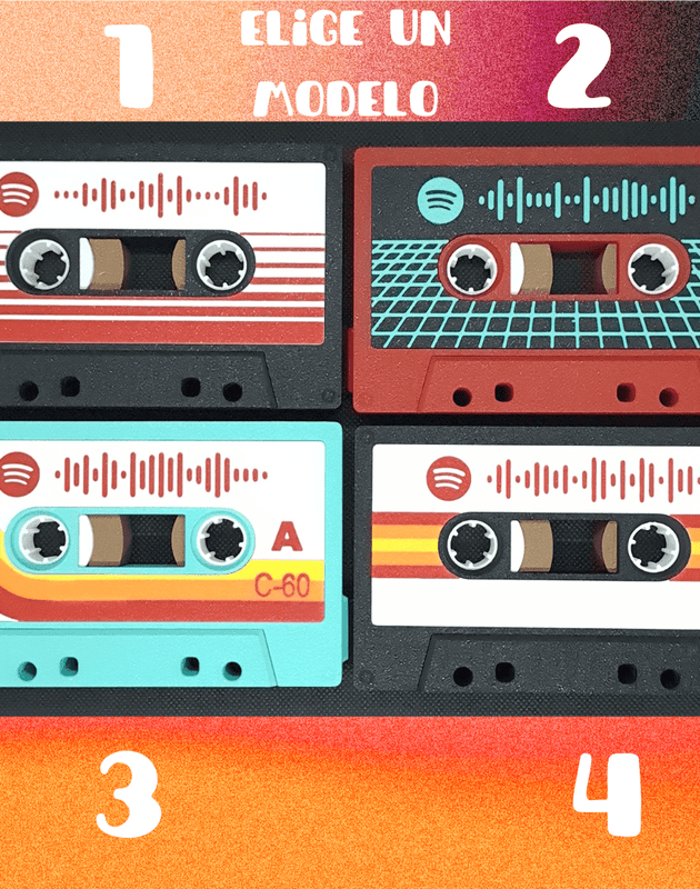 Casete Retro Spotify Personalizado – Impresión 3D personalizado de decoraconlaser