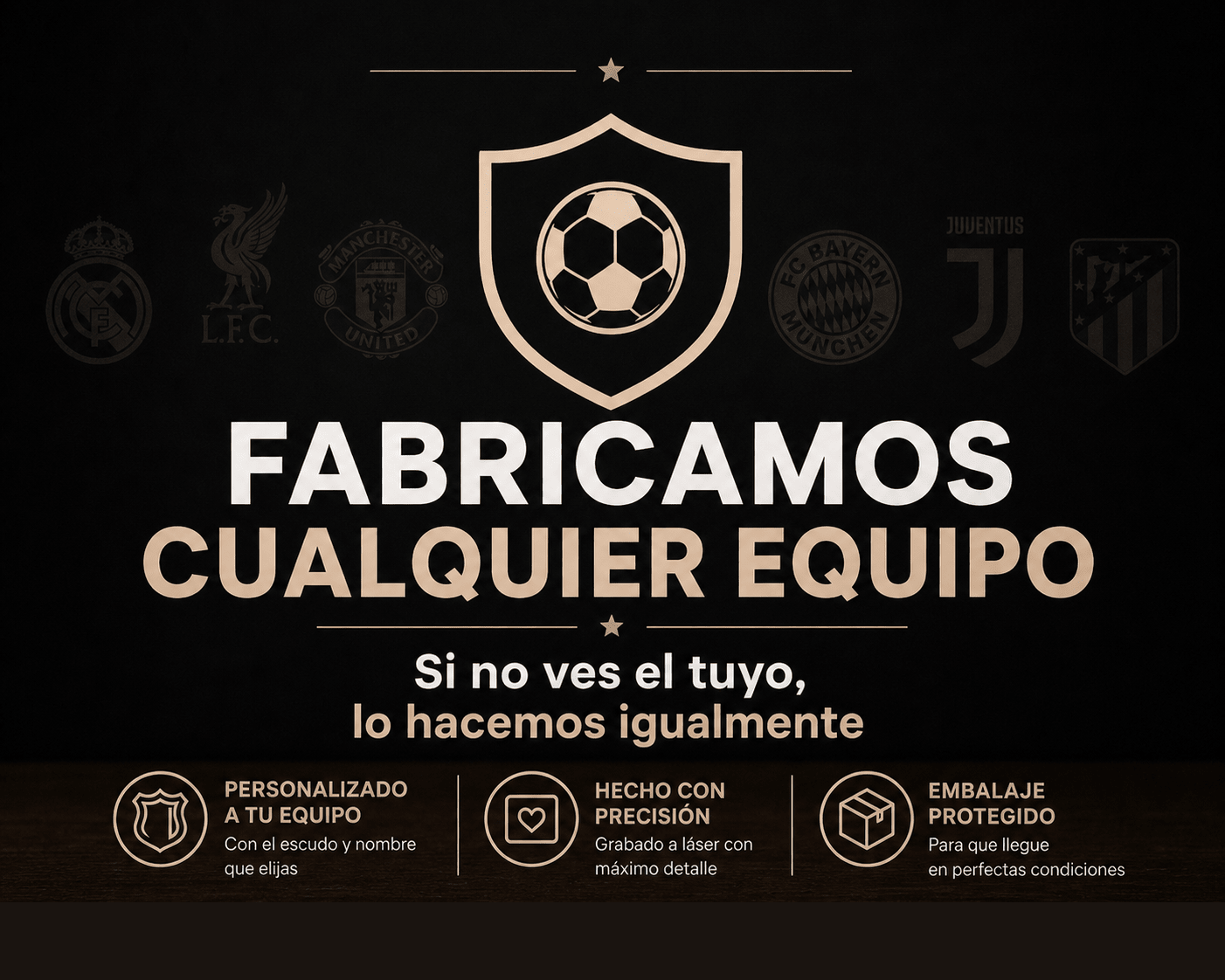 Escudo de fútbol personalizado con nombre y equipo | Regalo original personalizado de Decora Con Laser