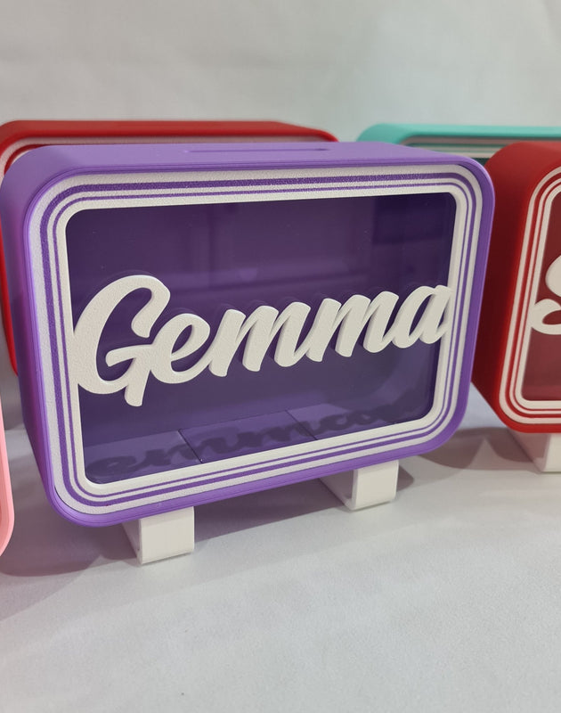 Hucha Personalizada con Nombre en 3D personalizado de decoraconlaser