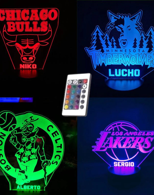 Lámpara Acrílica NBA personalizado de decoraconlaser