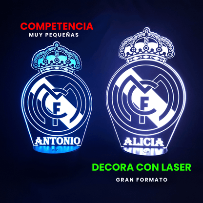 👉 Lámpara de fútbol personalizada con tu nombre y escudo – Envío gratis 24/48h personalizado de decoraconlaser
