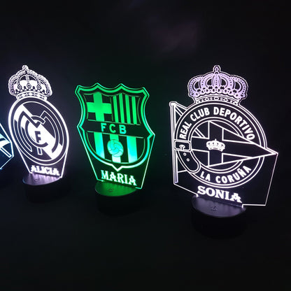 👉 Lámpara de fútbol personalizada con tu nombre y escudo – Envío gratis 24/48h personalizado de decoraconlaser