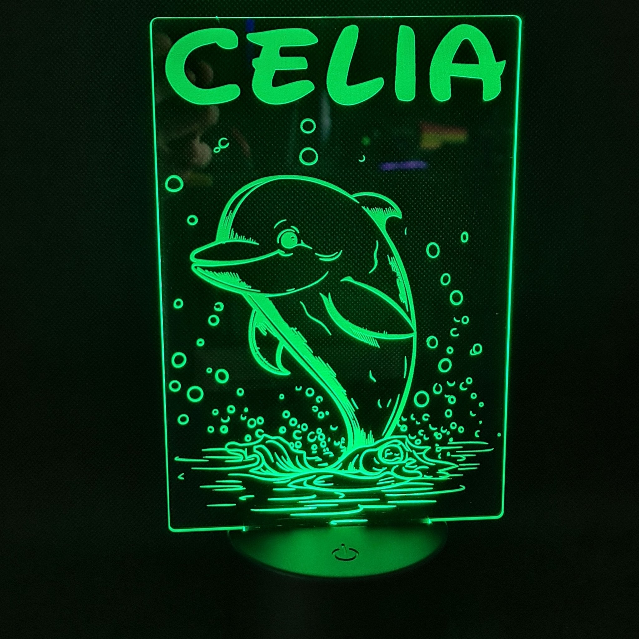 Lámpara Delfín Personalizada – Luz LED Decorativa con Nombre personalizado de decoraconlaser