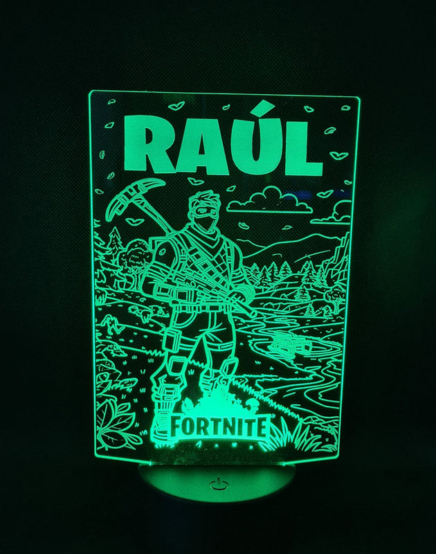 Lámpara Fortnite Personalizada – Luz LED en Acrílico con Mando personalizado de decoraconlaser