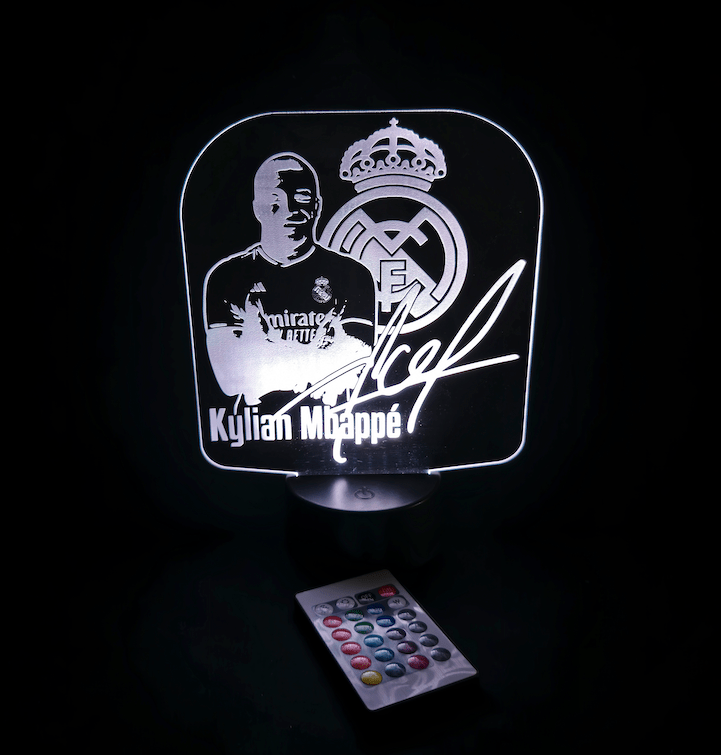 Lámpara Led Mbappé personalizado de decoraconlaser