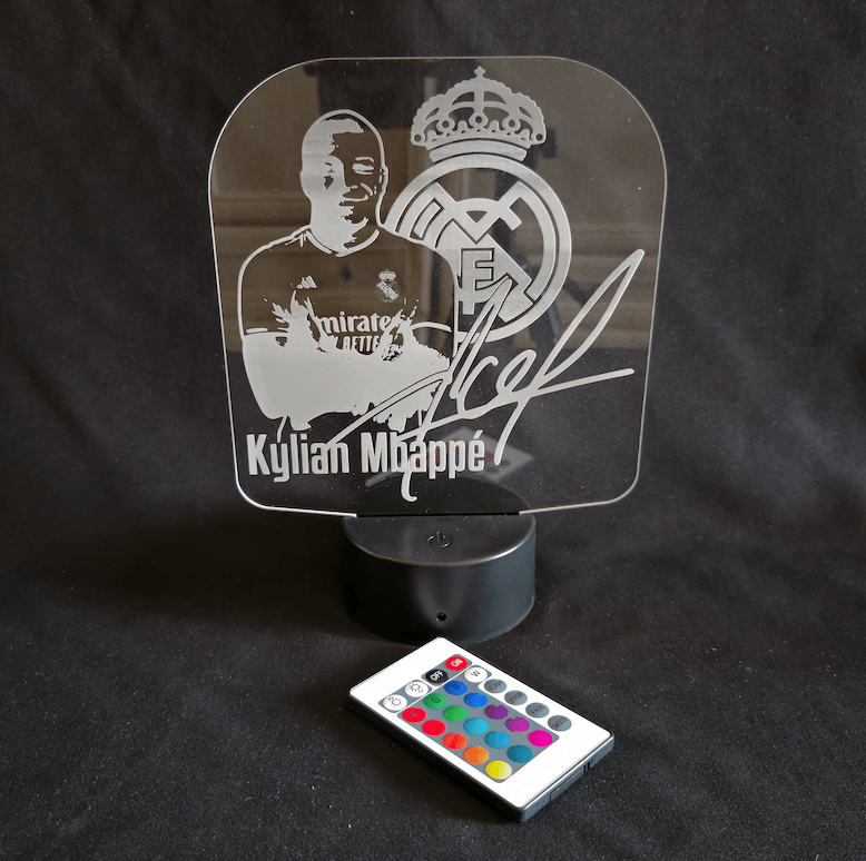Lámpara Led Mbappé personalizado de decoraconlaser