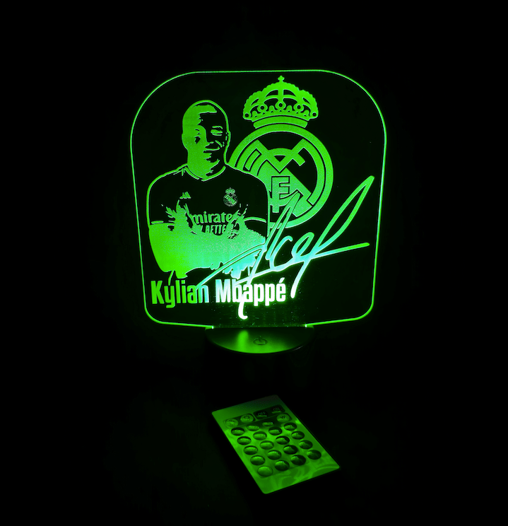 Lámpara Led Mbappé personalizado de decoraconlaser