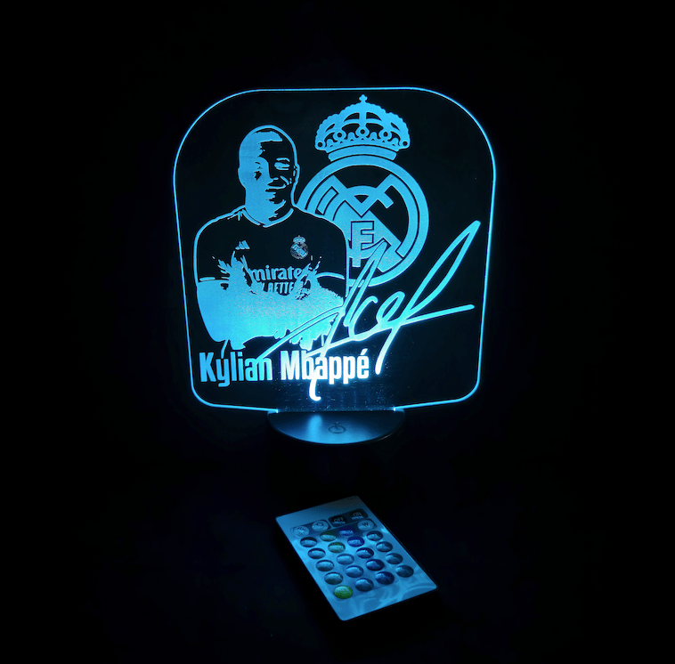 Lámpara Led Mbappé personalizado de decoraconlaser