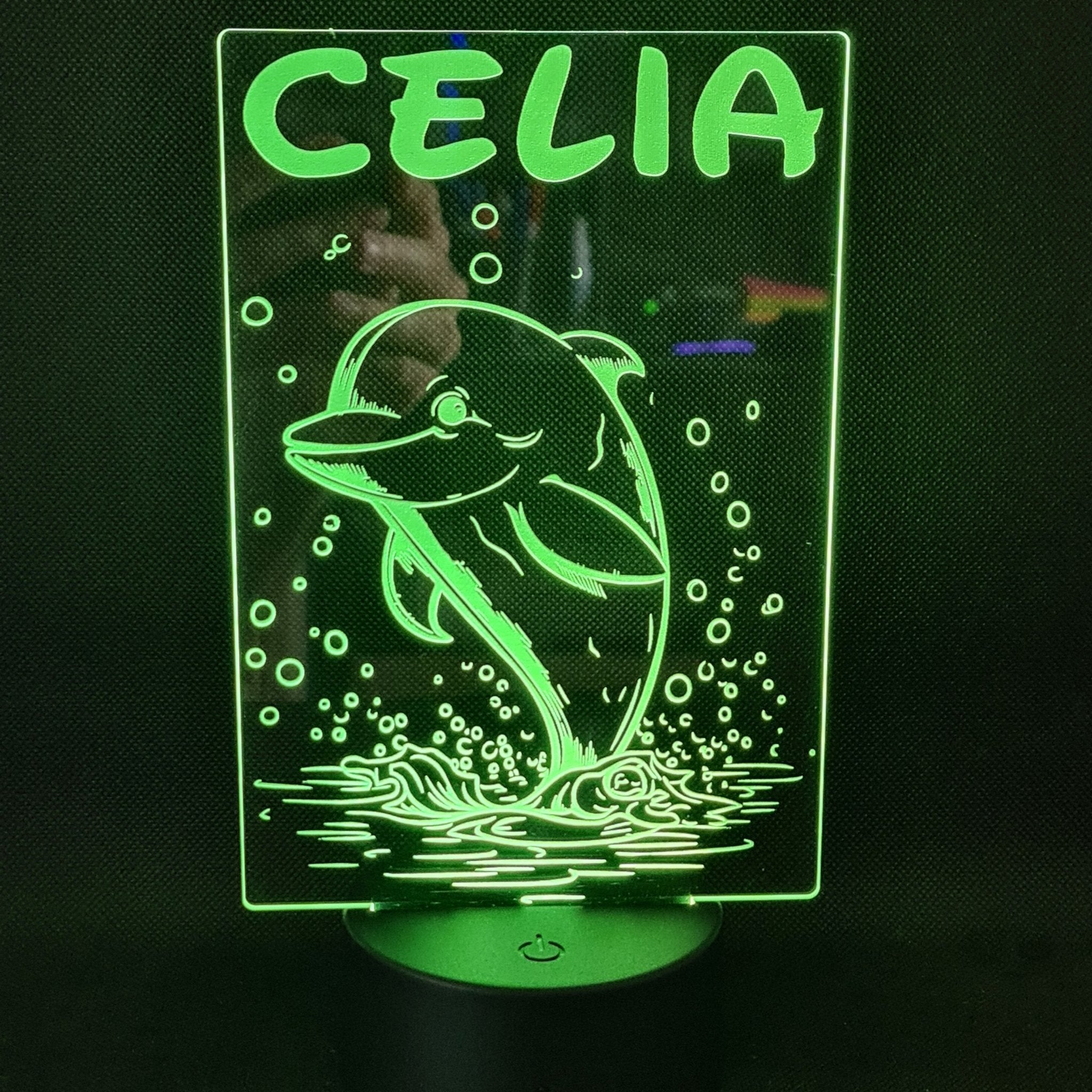 Lámpara Personalizada Delfín – Luz LED Decorativa en Acrílico personalizado de decoraconlaser