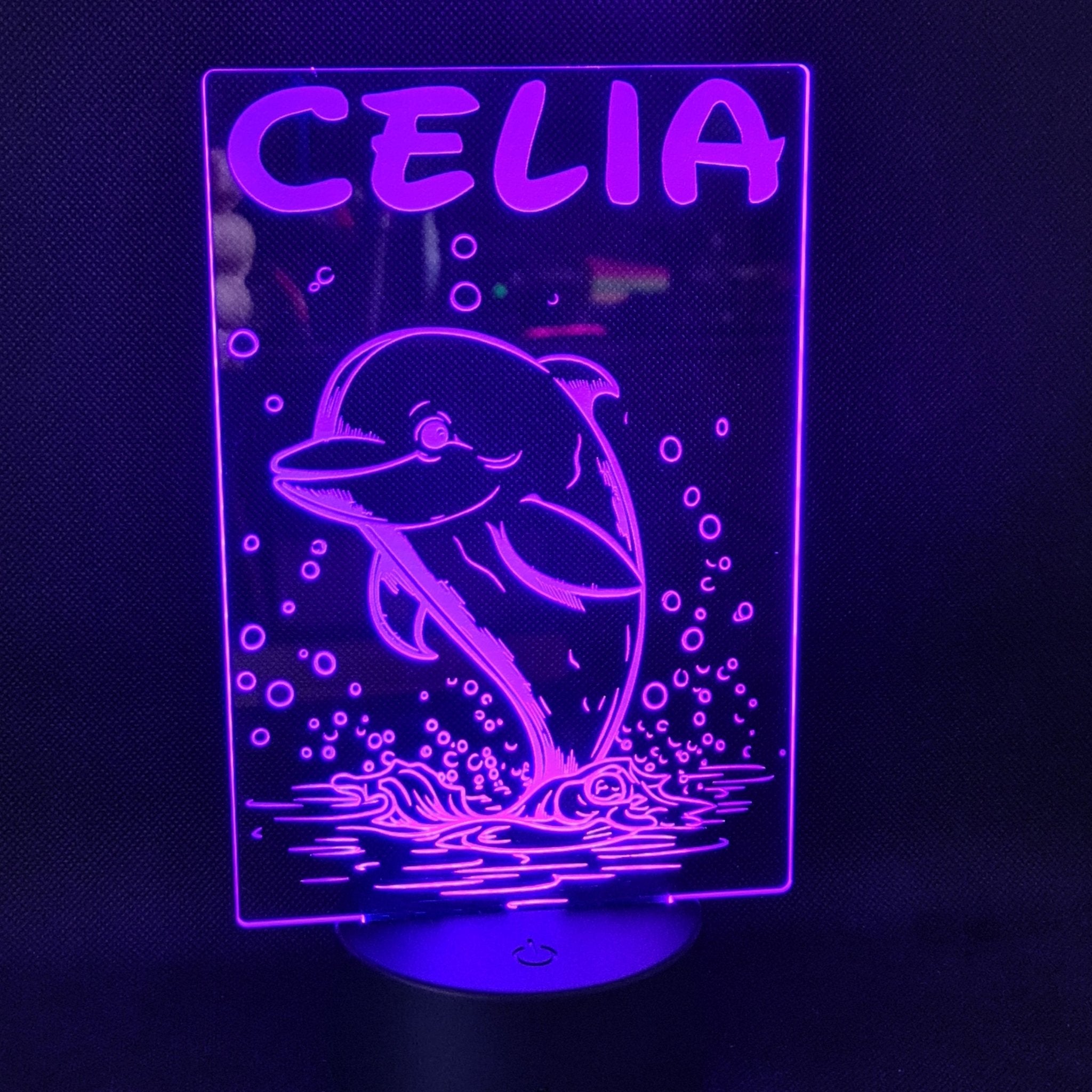Lámpara Personalizada Delfín – Luz LED Decorativa en Acrílico personalizado de decoraconlaser
