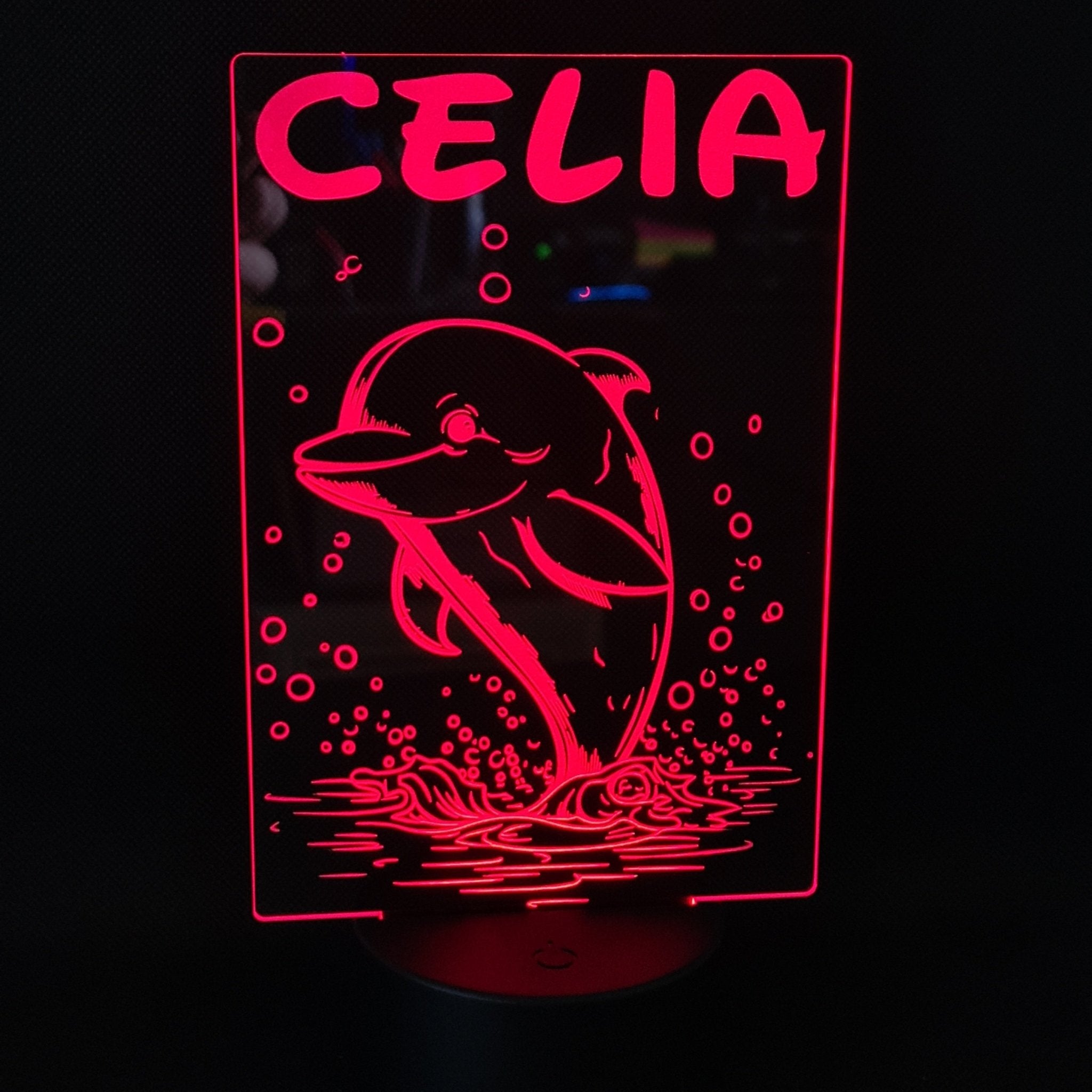 Lámpara Personalizada Delfín – Luz LED Decorativa en Acrílico personalizado de decoraconlaser