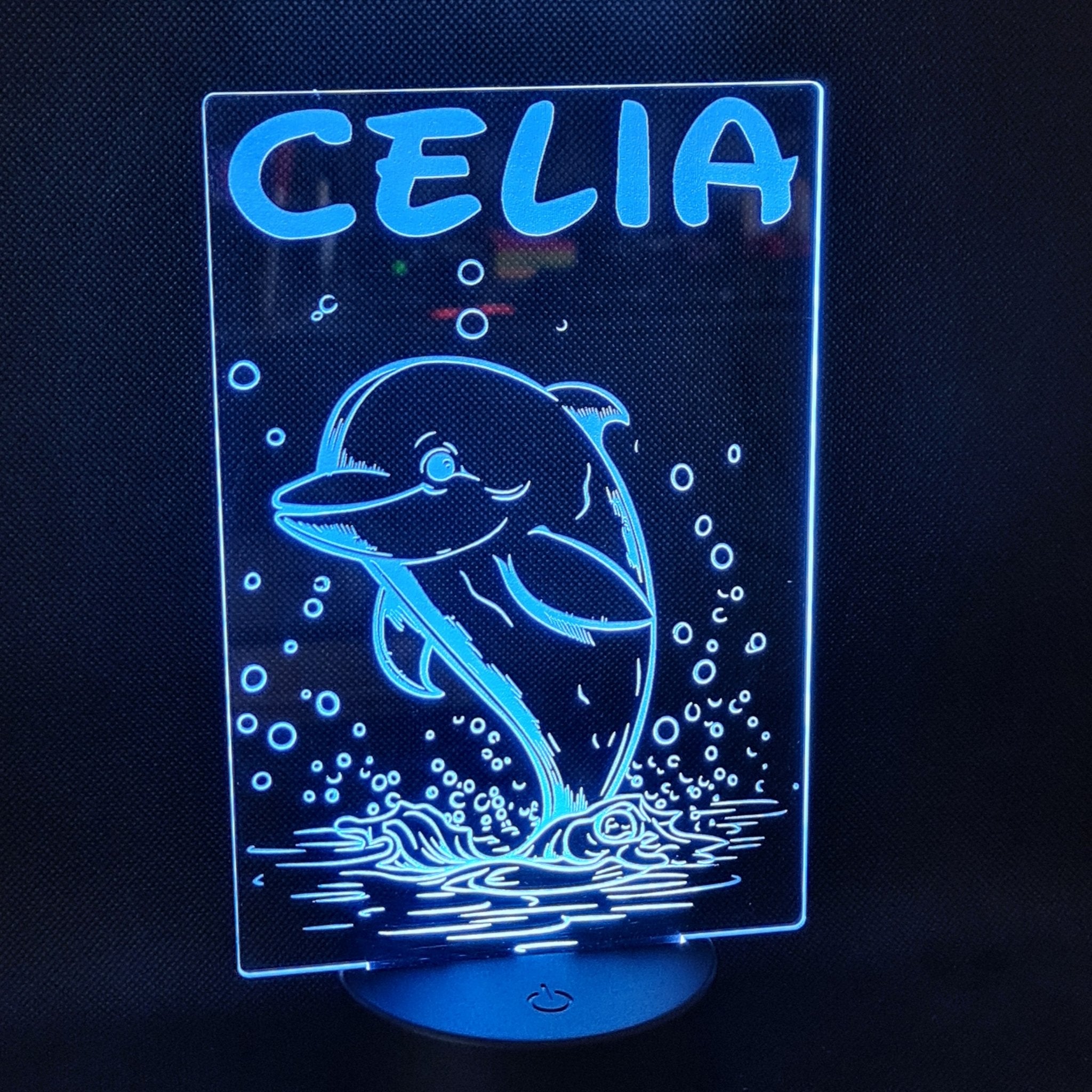 Lámpara Personalizada Delfín – Luz LED Decorativa en Acrílico personalizado de decoraconlaser
