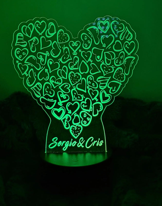 Lámpara San Valentín personalizado de decoraconlaser