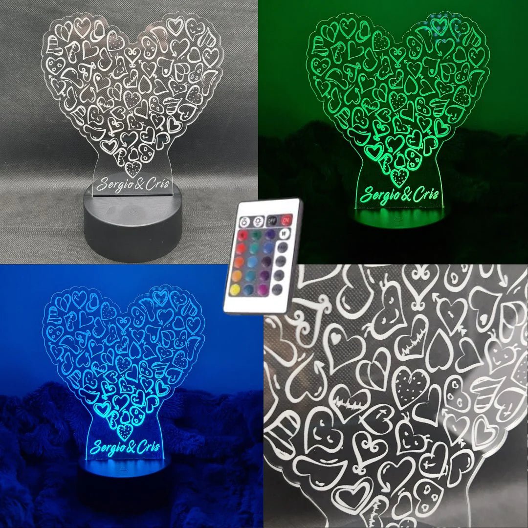 Lámpara San Valentín personalizado de decoraconlaser