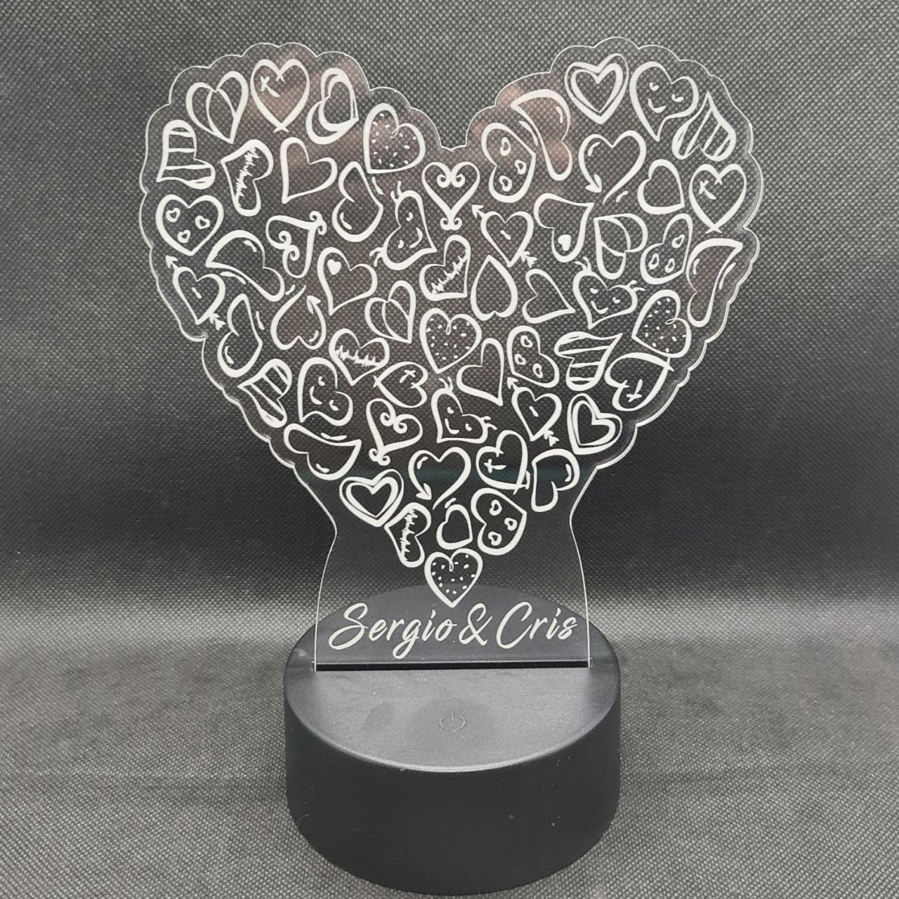 Lámpara San Valentín personalizado de decoraconlaser