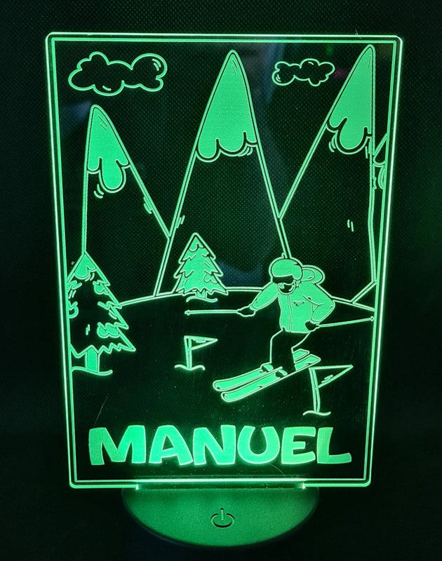 Lámpara Ski personalizado de decoraconlaser