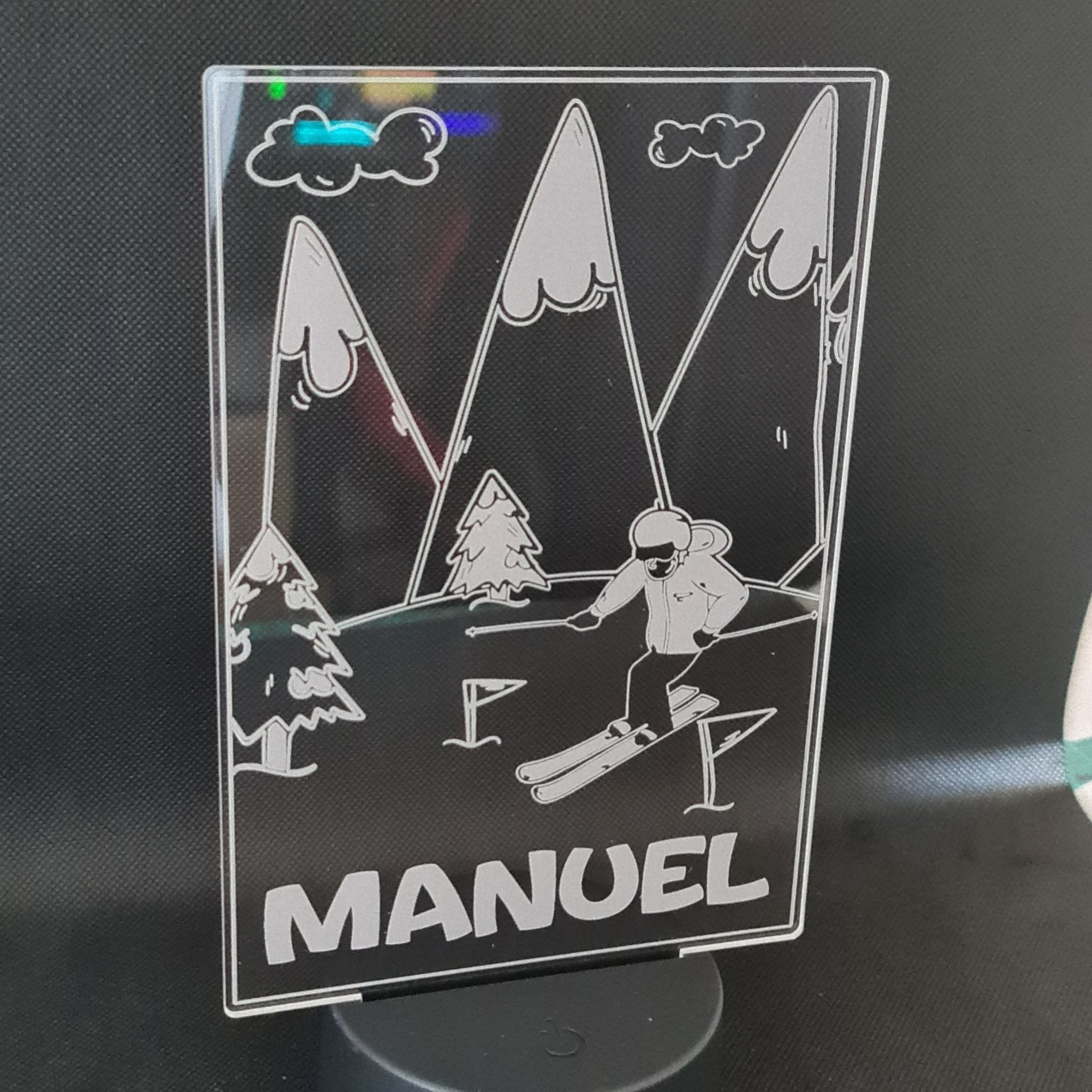 Lámpara Ski personalizado de decoraconlaser