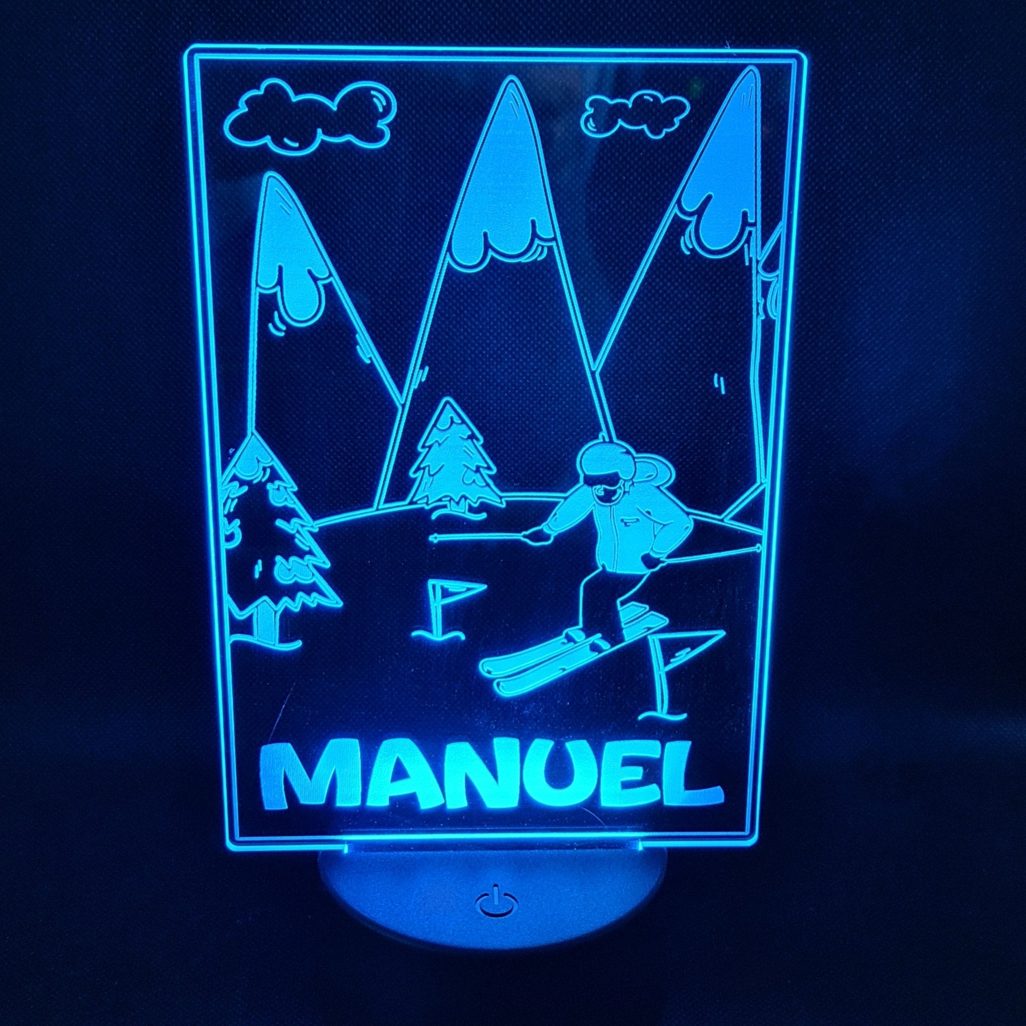 Lámpara Ski personalizado de decoraconlaser