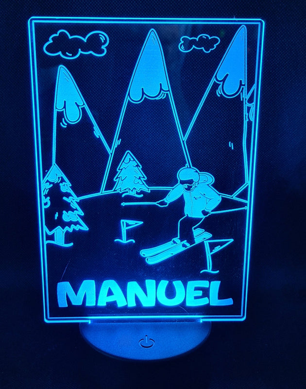 Lámpara Ski personalizado de decoraconlaser