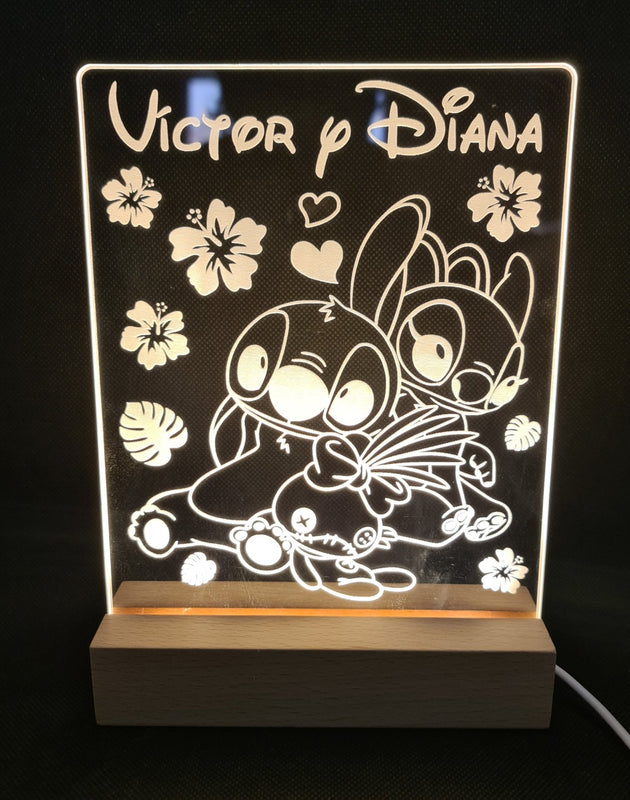 Lámpara Stitch personalizado de decoraconlaser