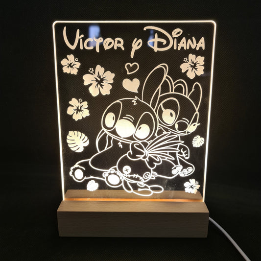 Lámpara Stitch personalizado de decoraconlaser