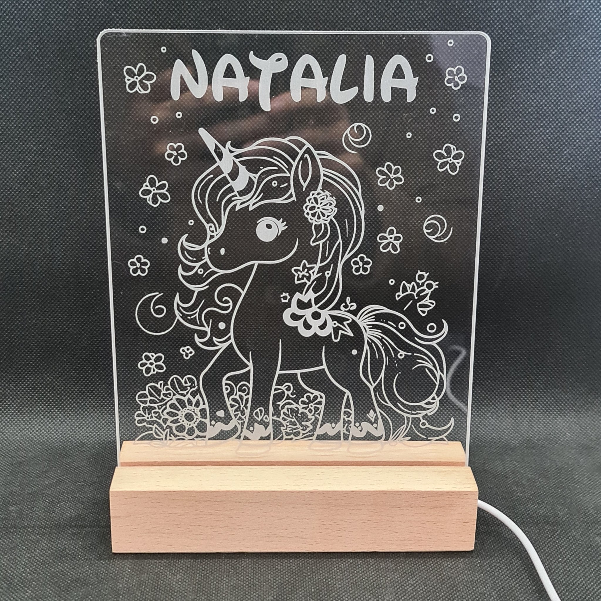 Lámpara Unicornio personalizado de decoraconlaser