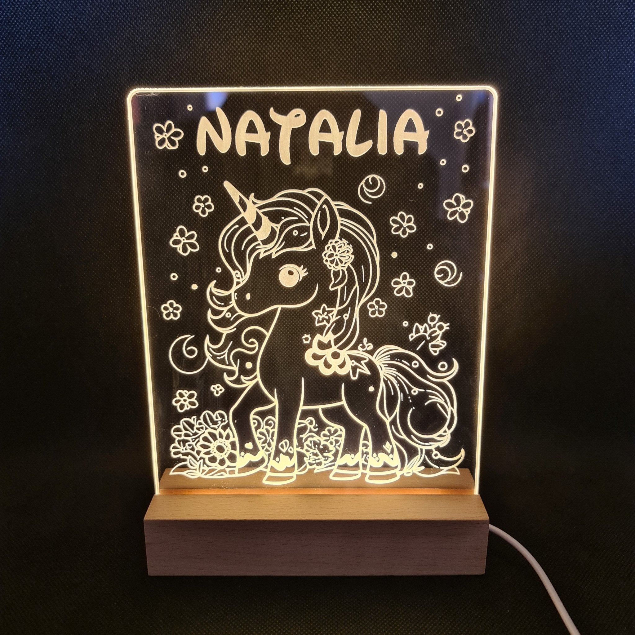 Lámpara Unicornio personalizado de decoraconlaser