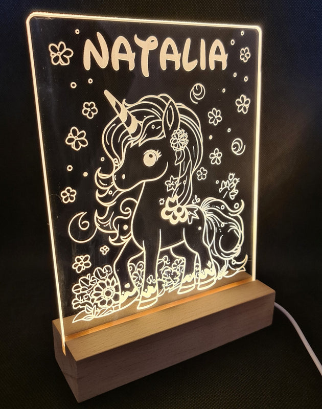 Lámpara Unicornio personalizado de decoraconlaser
