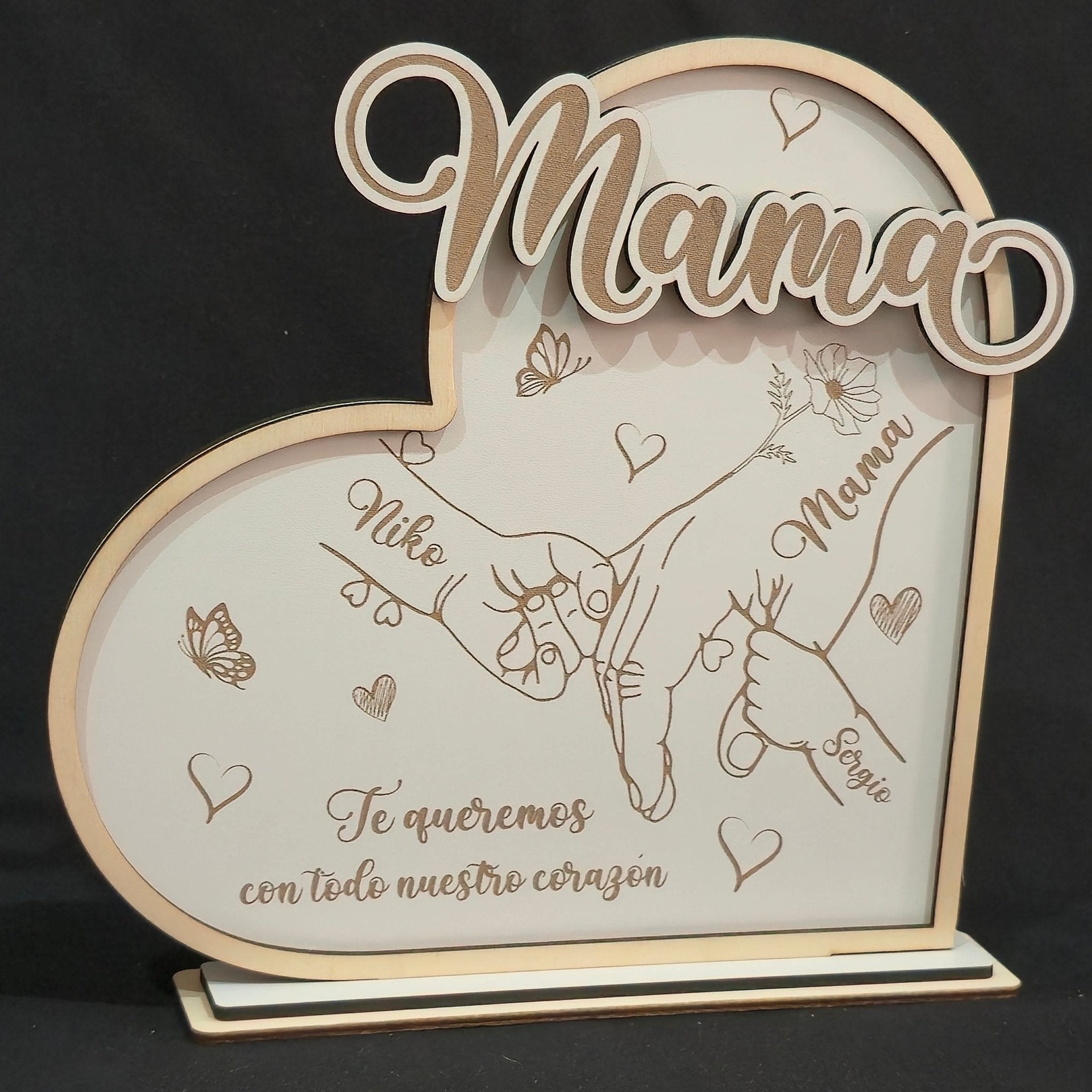 Manos entrelazadas personalizado de decoraconlaser