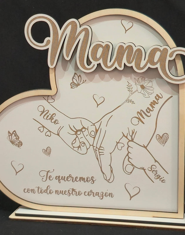 Manos entrelazadas personalizado de decoraconlaser