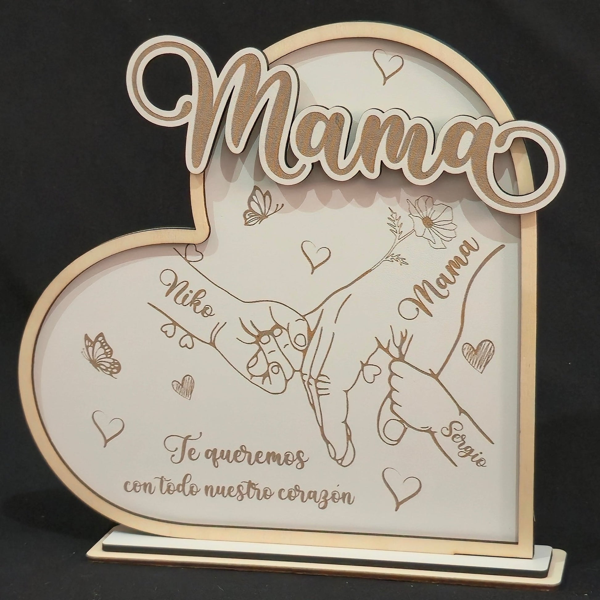 Manos entrelazadas personalizado de decoraconlaser