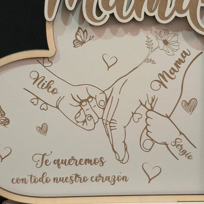 Manos entrelazadas personalizado de decoraconlaser